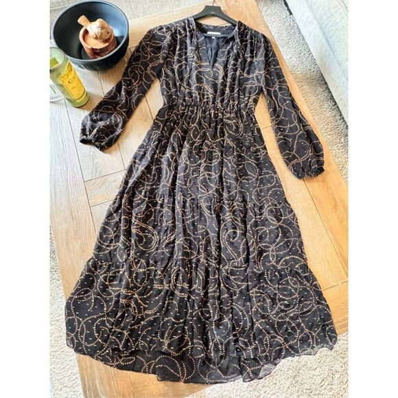 A.L.C. Marlowe Long Sleeve Silk Blend Maxi Dress, Size 8 - Picture 10 of 13
